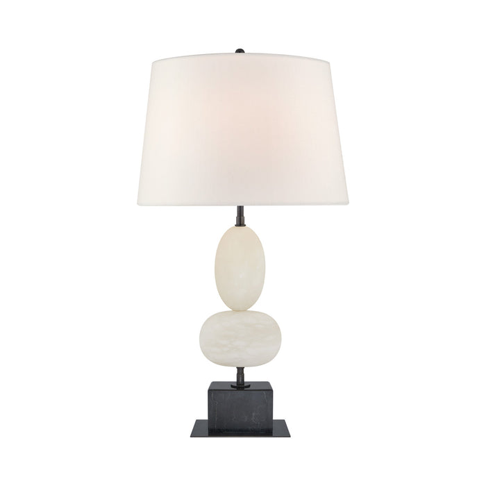 Dani Table Lamp in Alabaster and Black Marble.