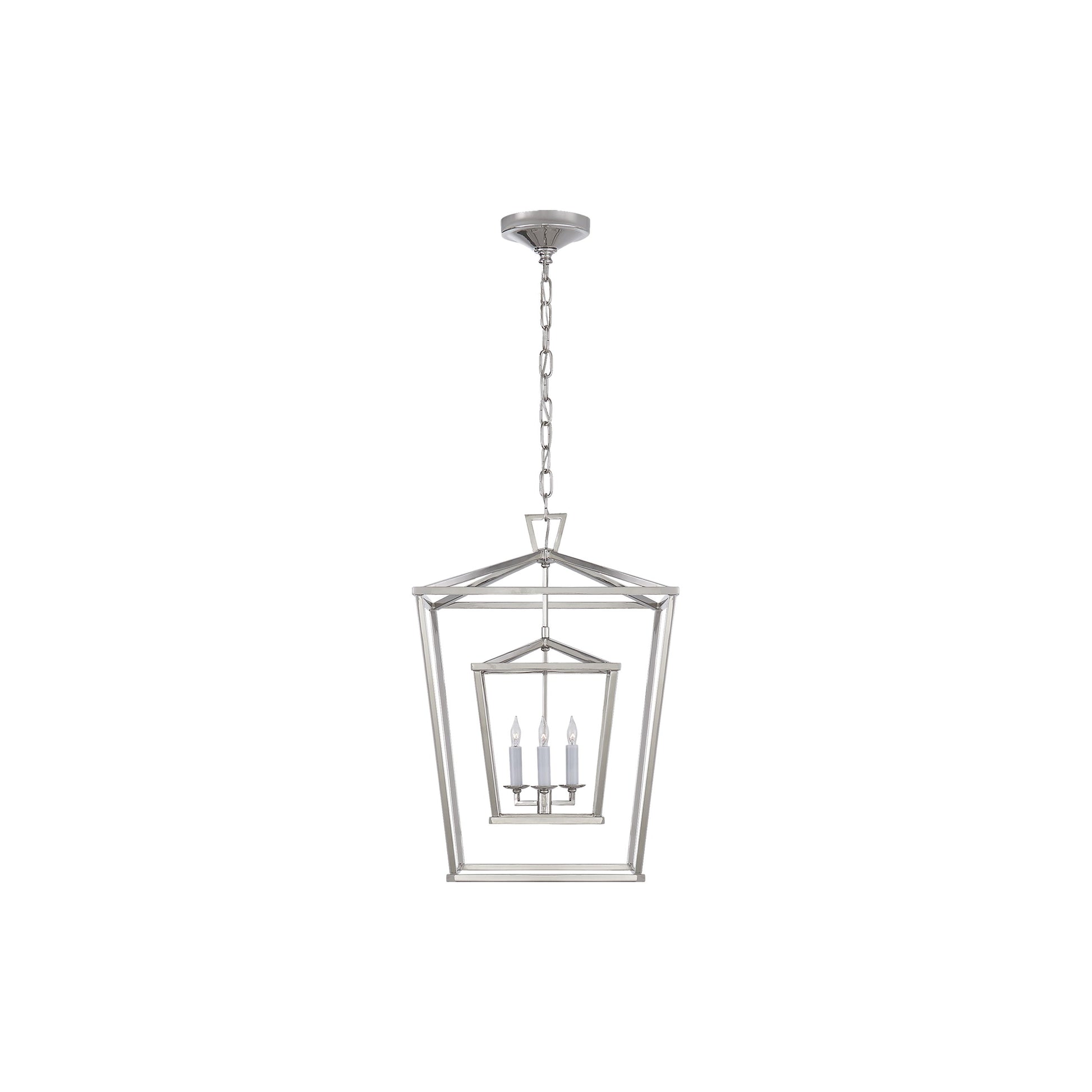 Darlana Double Cage Pendant Light in Polished Nickel (Medium).