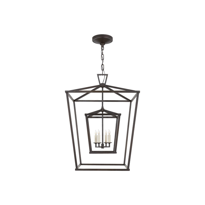 Darlana Double Cage Pendant Light in Aged Iron (Large).