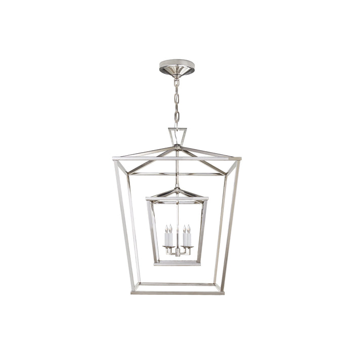 Darlana Double Cage Pendant Light in Polished Nickel (Large).