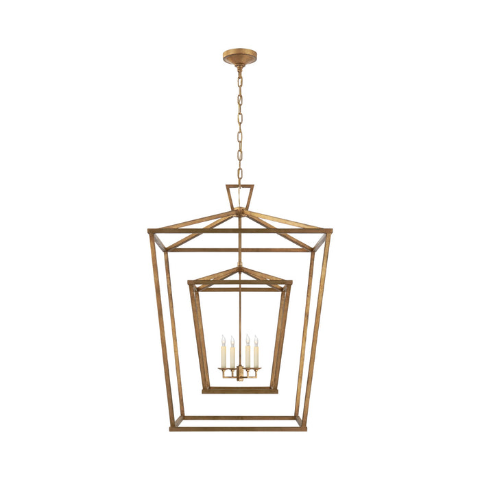 Darlana Double Cage Pendant Light in Gilded Iron (X-Large).