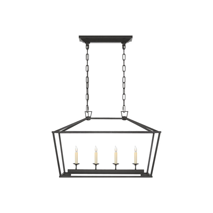 Darlana Linear Pendant Light in Aged Iron (Small).
