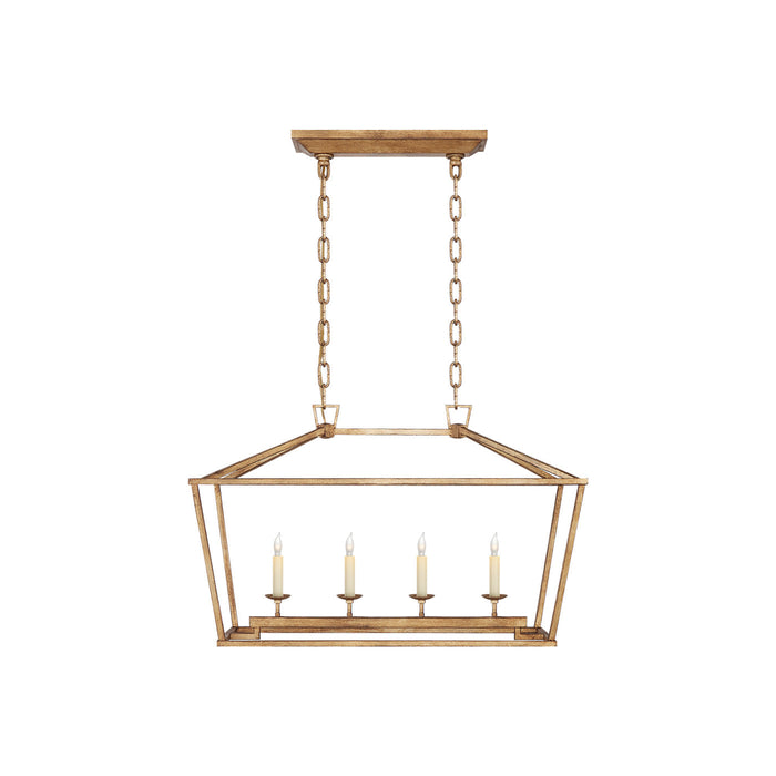 Darlana Linear Pendant Light in Gilded Iron (Small).