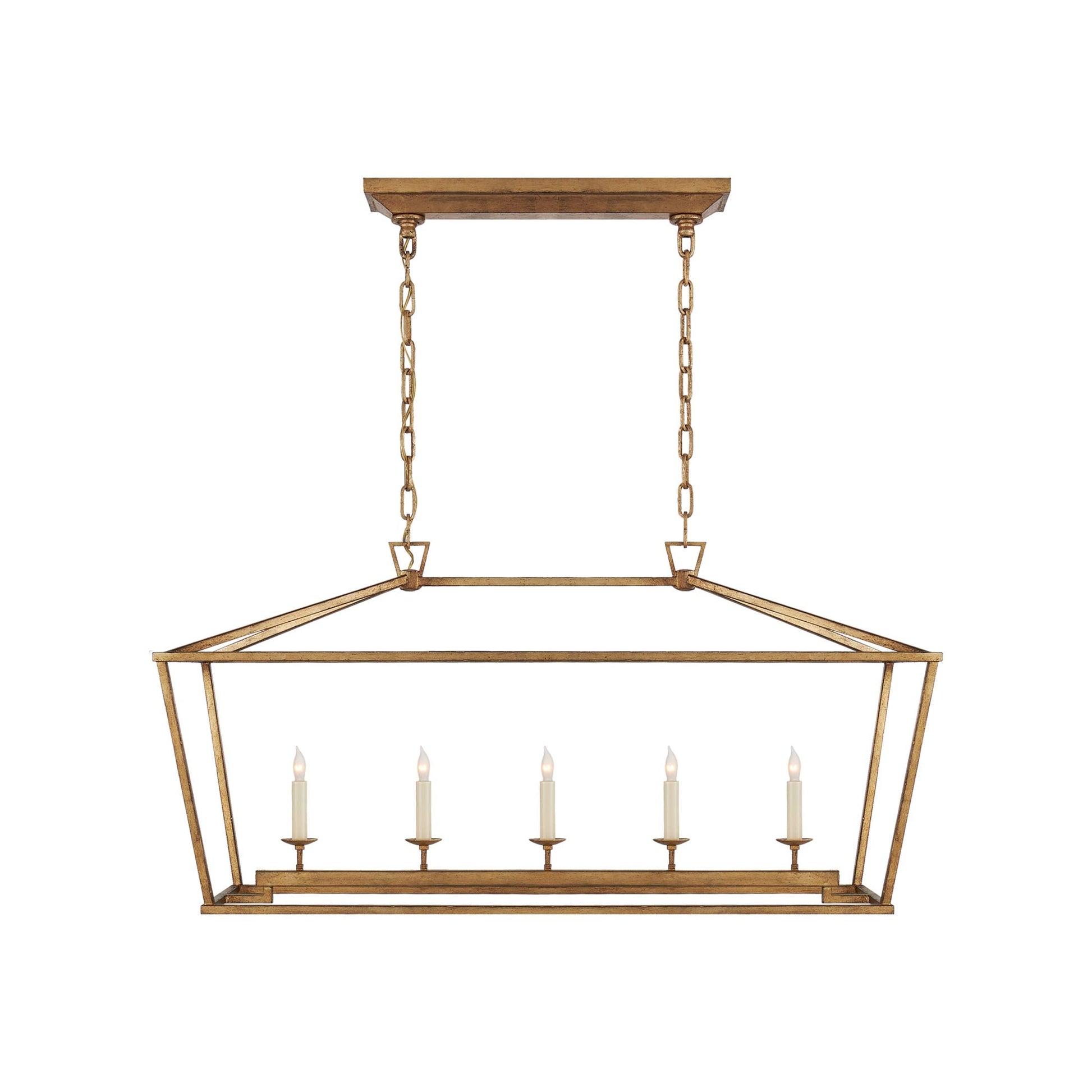 Darlana Linear Pendant Light in Gilded Iron (Medium).