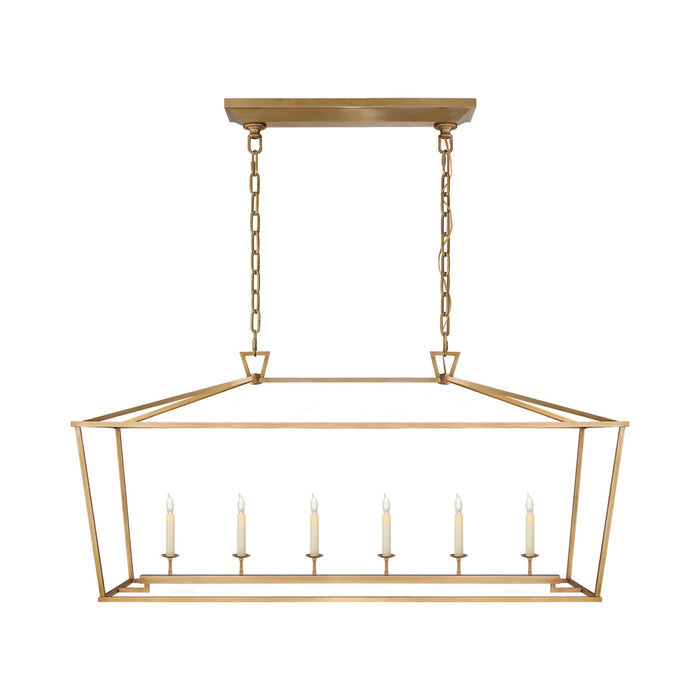 Darlana Linear Pendant Light in Antique-Burnished Brass (Large).