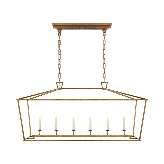 Darlana Linear Pendant Light in Gilded Iron (Large).