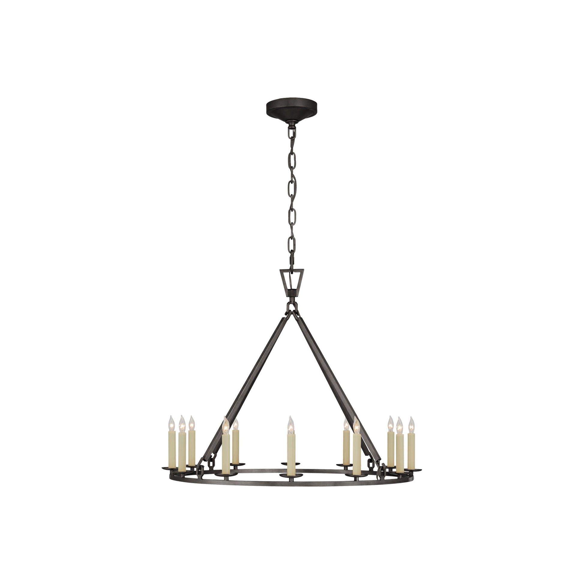 Darlana Ring Chandelier in Aged Iron/Single Tier (30"D X 24.5"H).