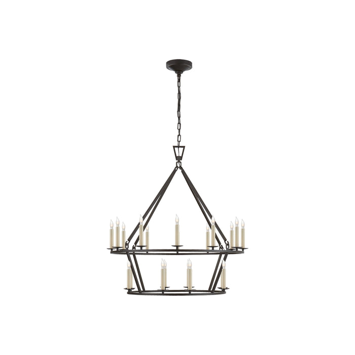 Darlana Ring Chandelier in Aged Iron/Two Tier (Medium).