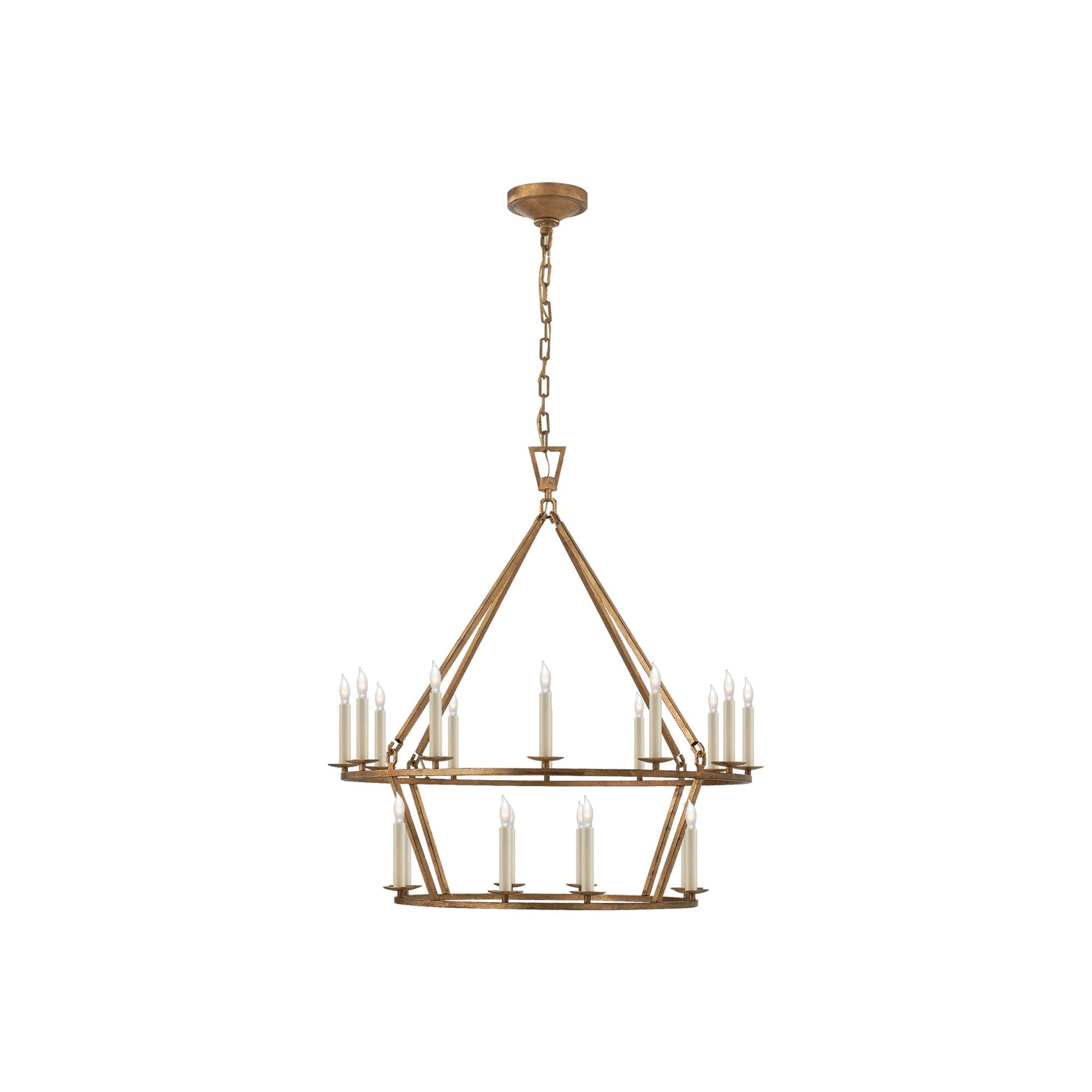 Darlana Ring Chandelier in Gilded Iron/Two Tier (30"D X 33"H).
