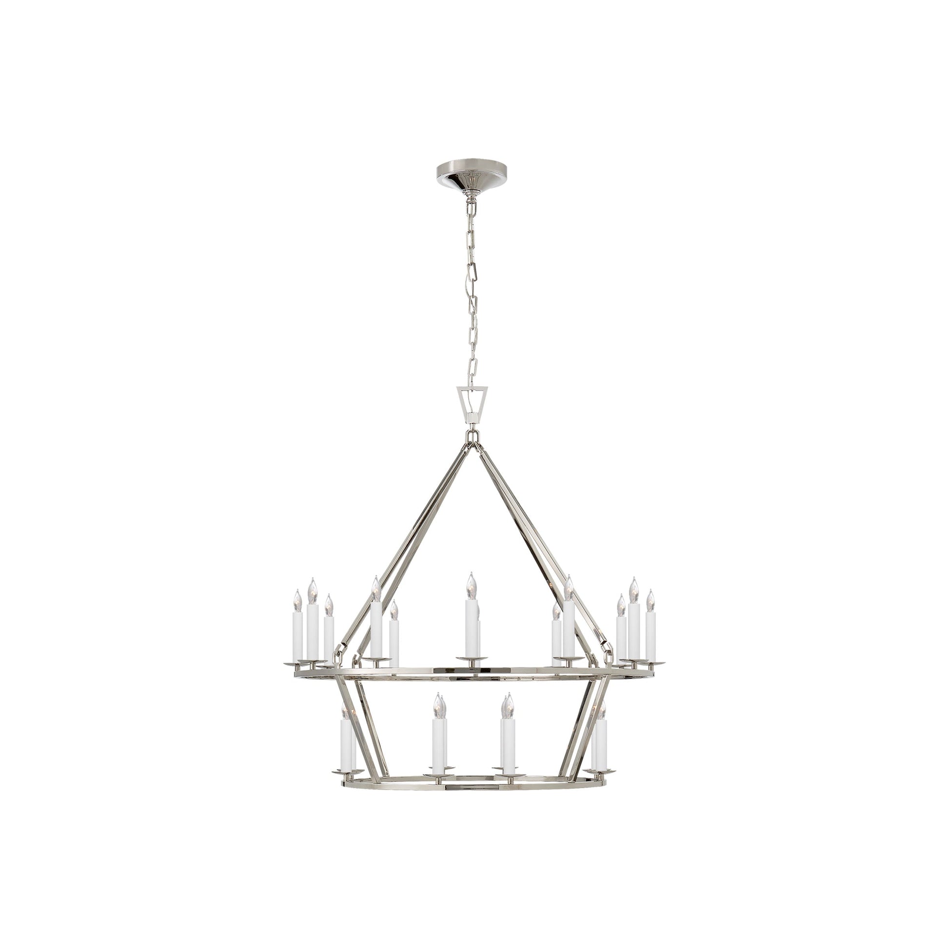 Darlana Ring Chandelier in Polished Nickel/Two Tier (30"D X 33"H).