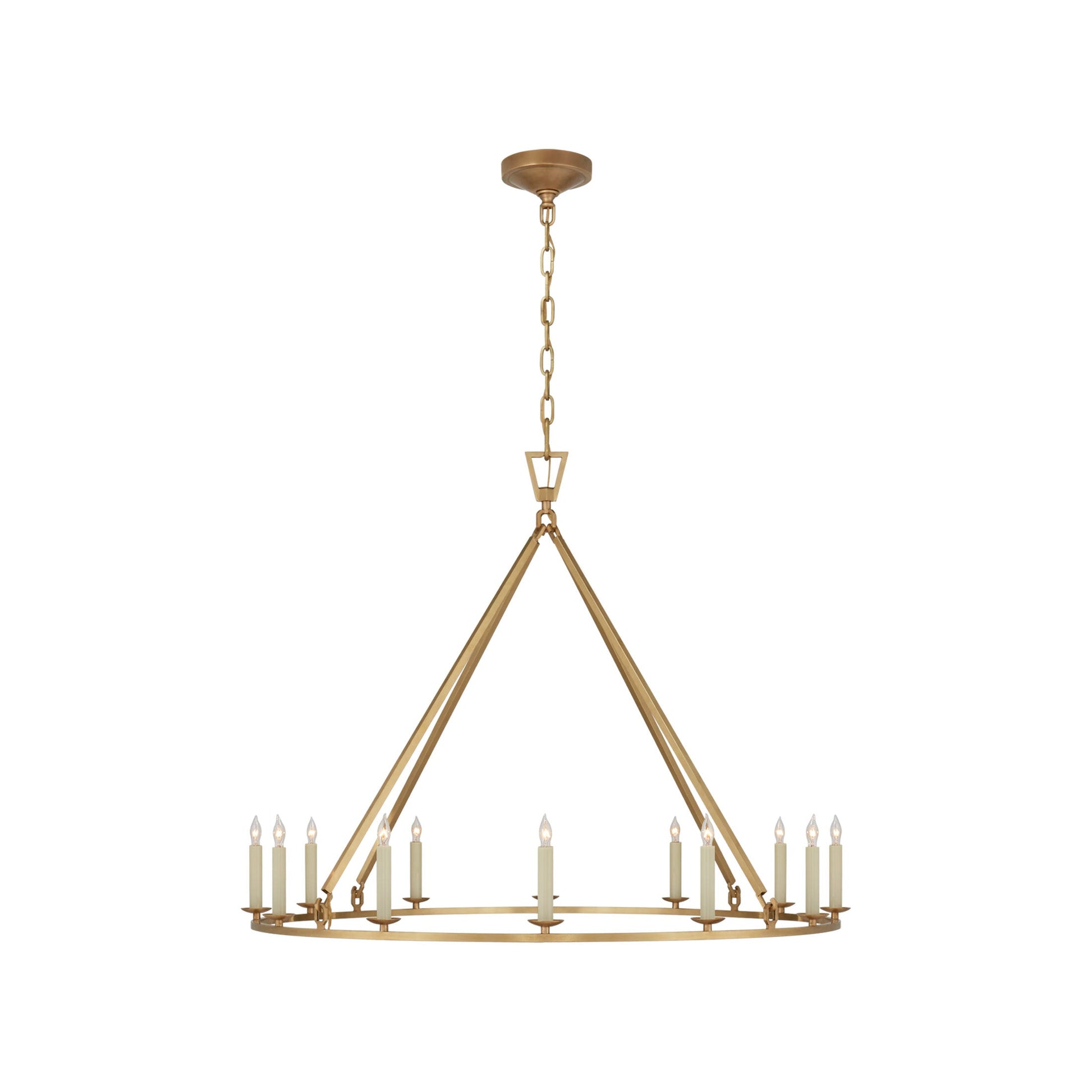 Darlana Ring Chandelier in Antique-Burnished Brass/Single Tier (40"D X 31.5"H).