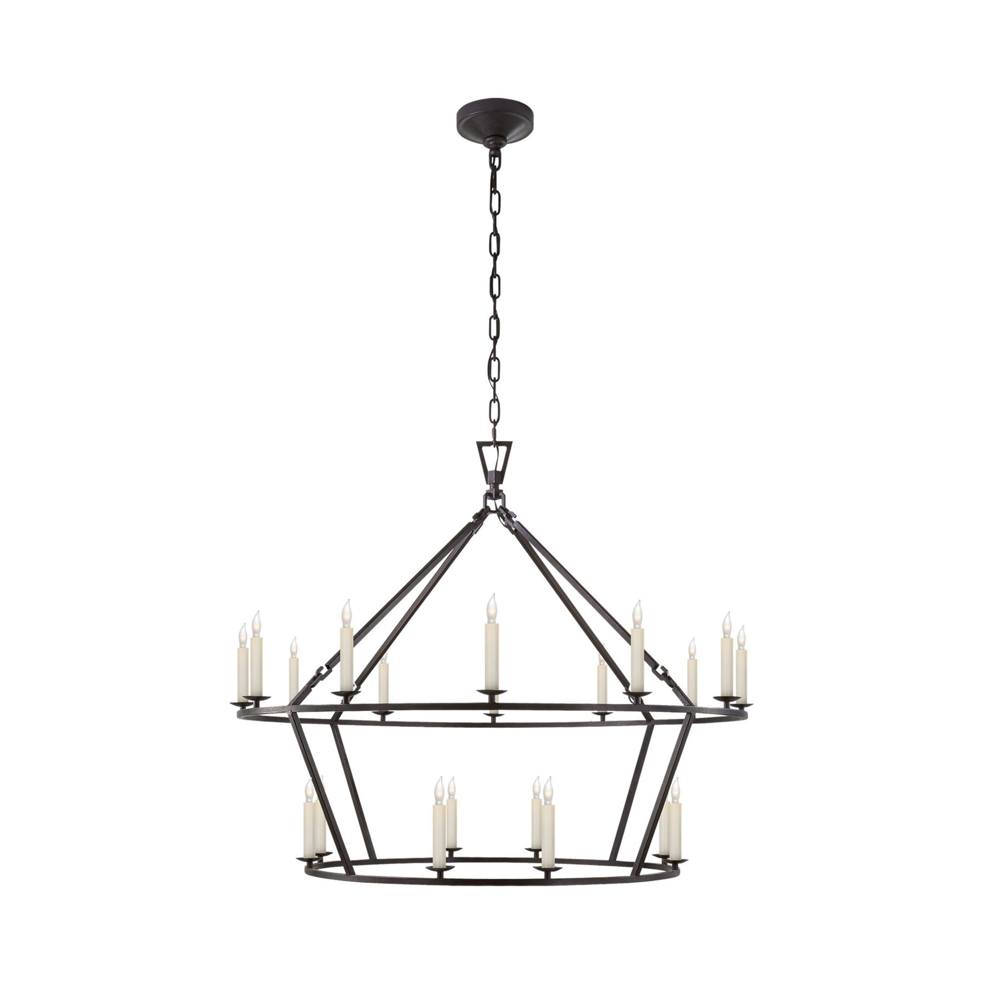 Darlana Ring Chandelier in Aged Iron/Two Tier (40"D X 33"H).