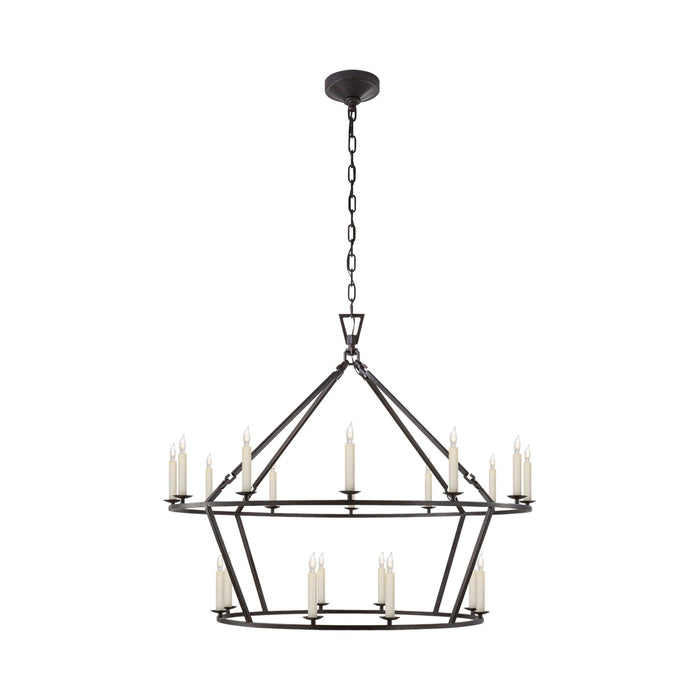 Darlana Ring Chandelier in Aged Iron/Two Tier (Large).