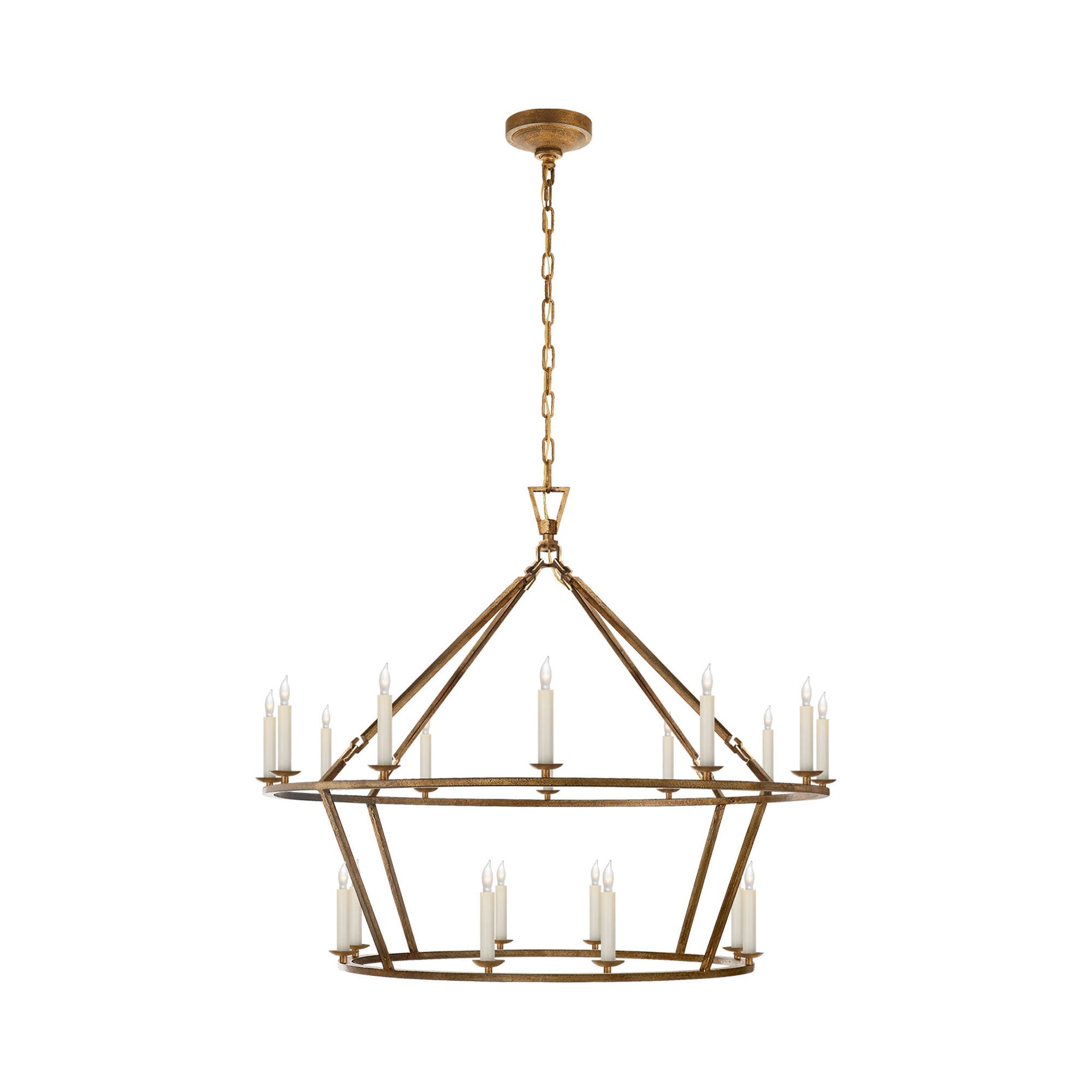 Darlana Ring Chandelier in Gilded Iron/Two Tier (40"D X 33"H).