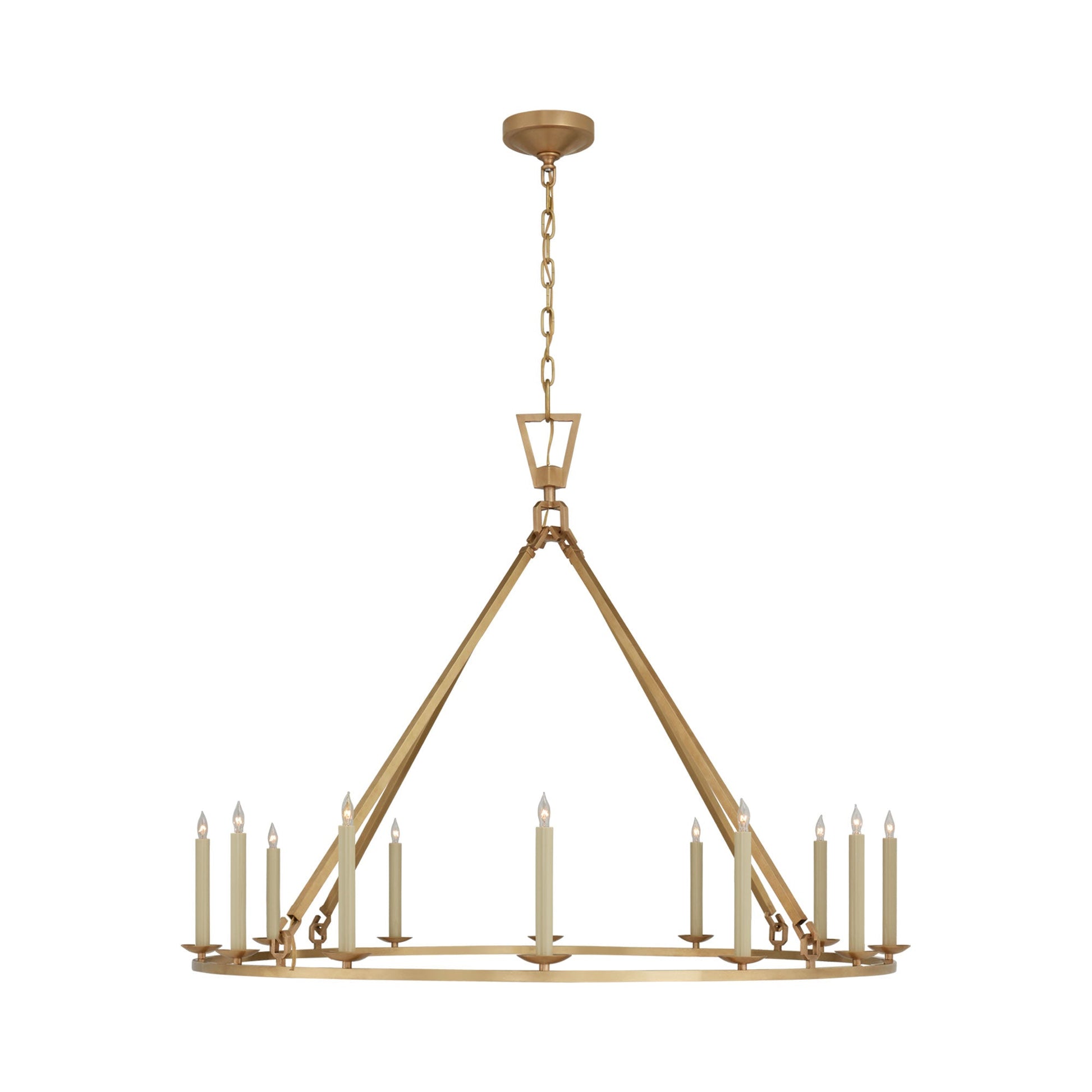 Darlana Ring Chandelier in Antique-Burnished Brass/Single Tier (50"D X 38.75"H).