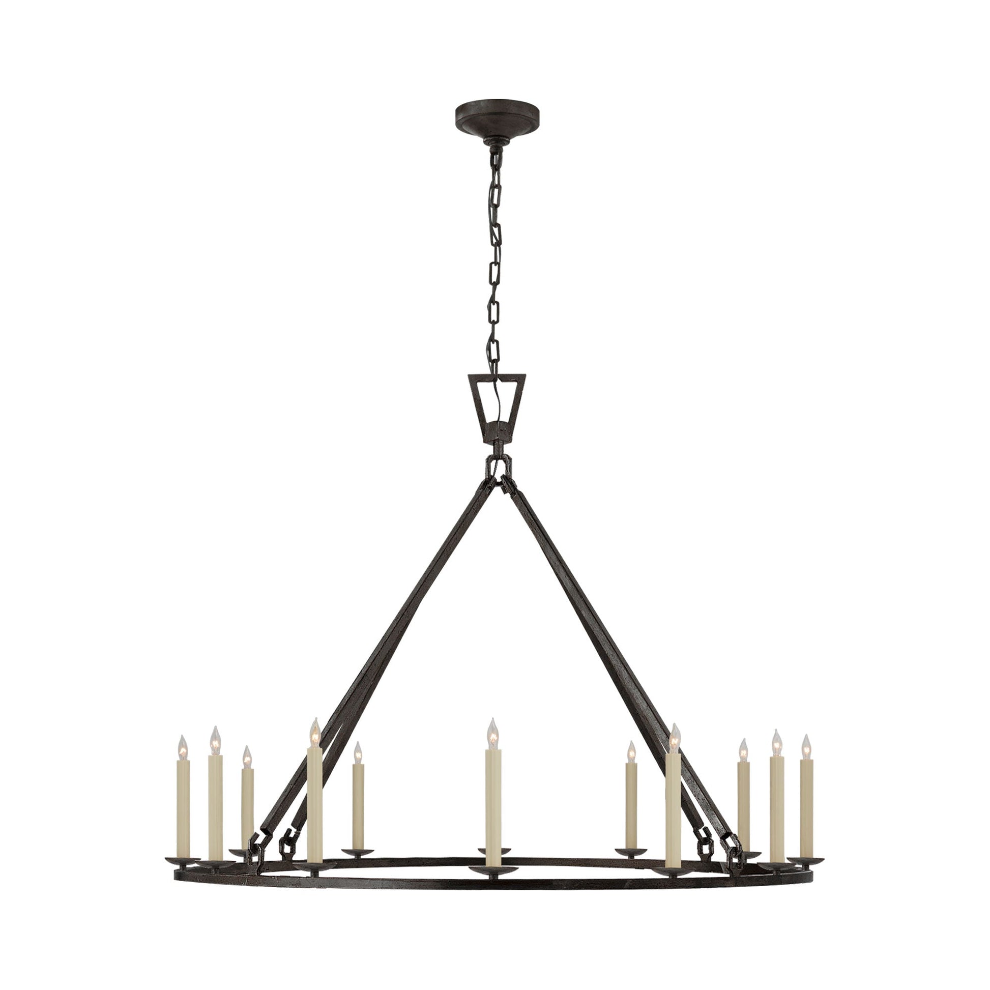 Darlana Ring Chandelier in Aged Iron/Single Tier (50"D X 38.75"H).
