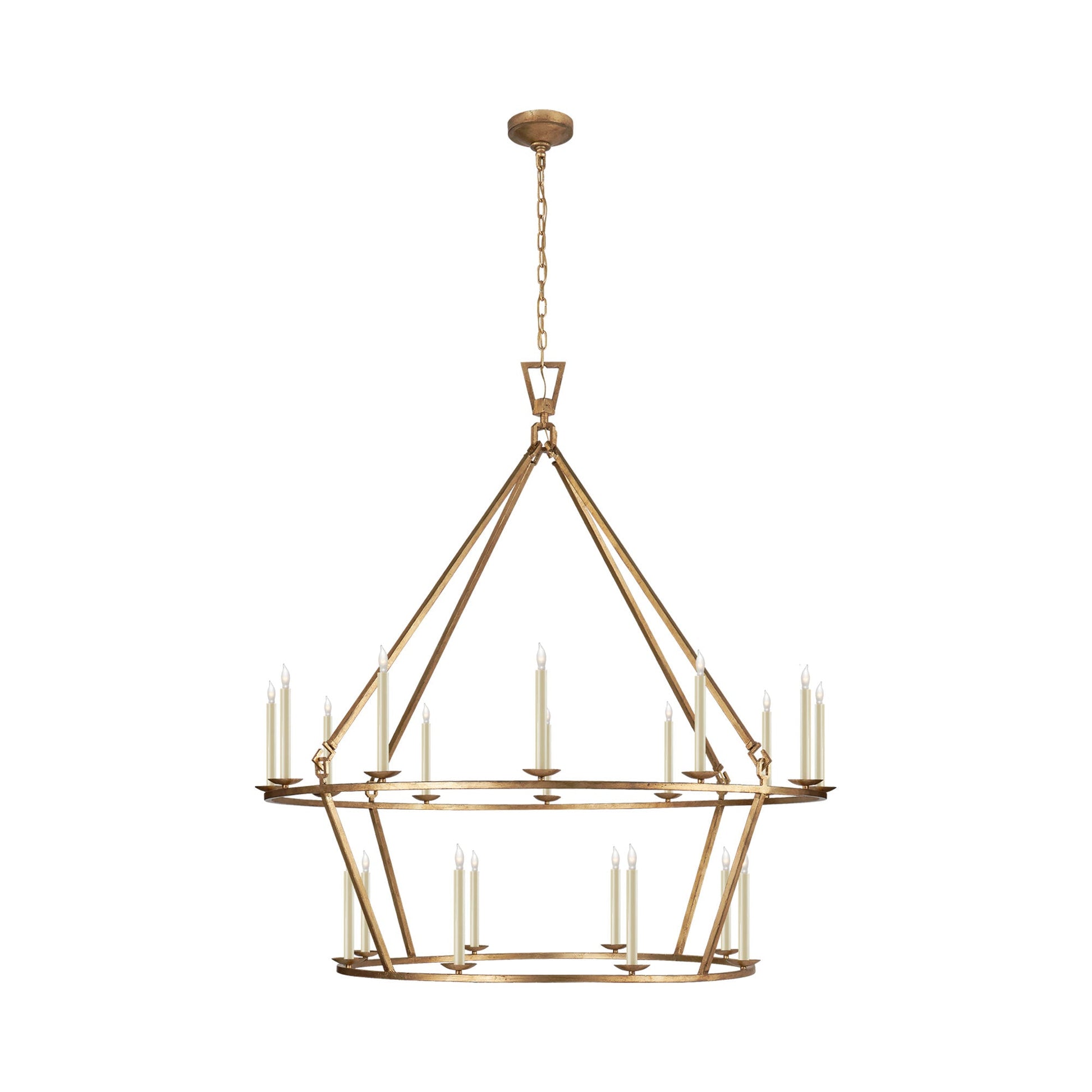 Darlana Ring Chandelier in Gilded Iron/Two Tier (50"D X 53.25"H).
