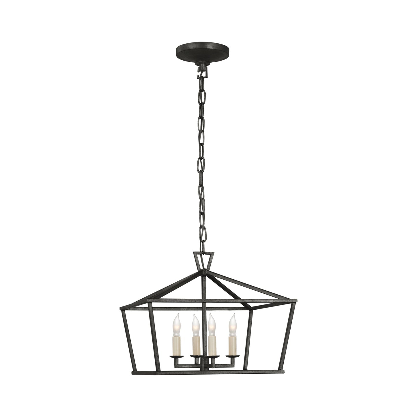 Darlana Semi Flush Mount Ceiling Light in Aged Iron.