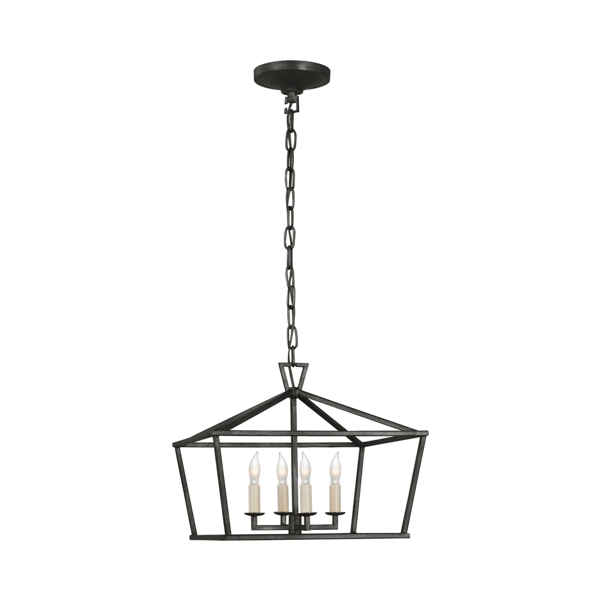 Darlana Semi Flush Mount Ceiling Light in Aged Iron.