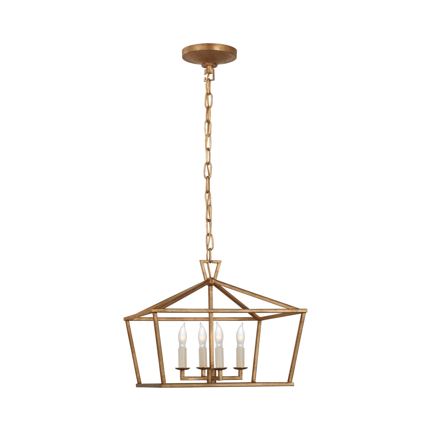 Darlana Semi Flush Mount Ceiling Light in Gilded Iron.