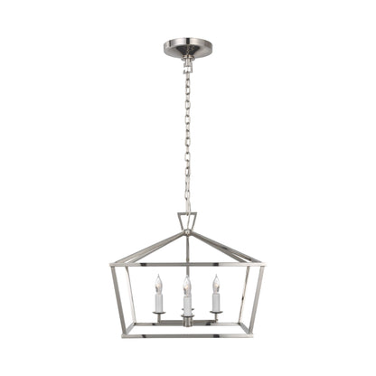 Darlana Semi Flush Mount Ceiling Light in Polished Nickel.