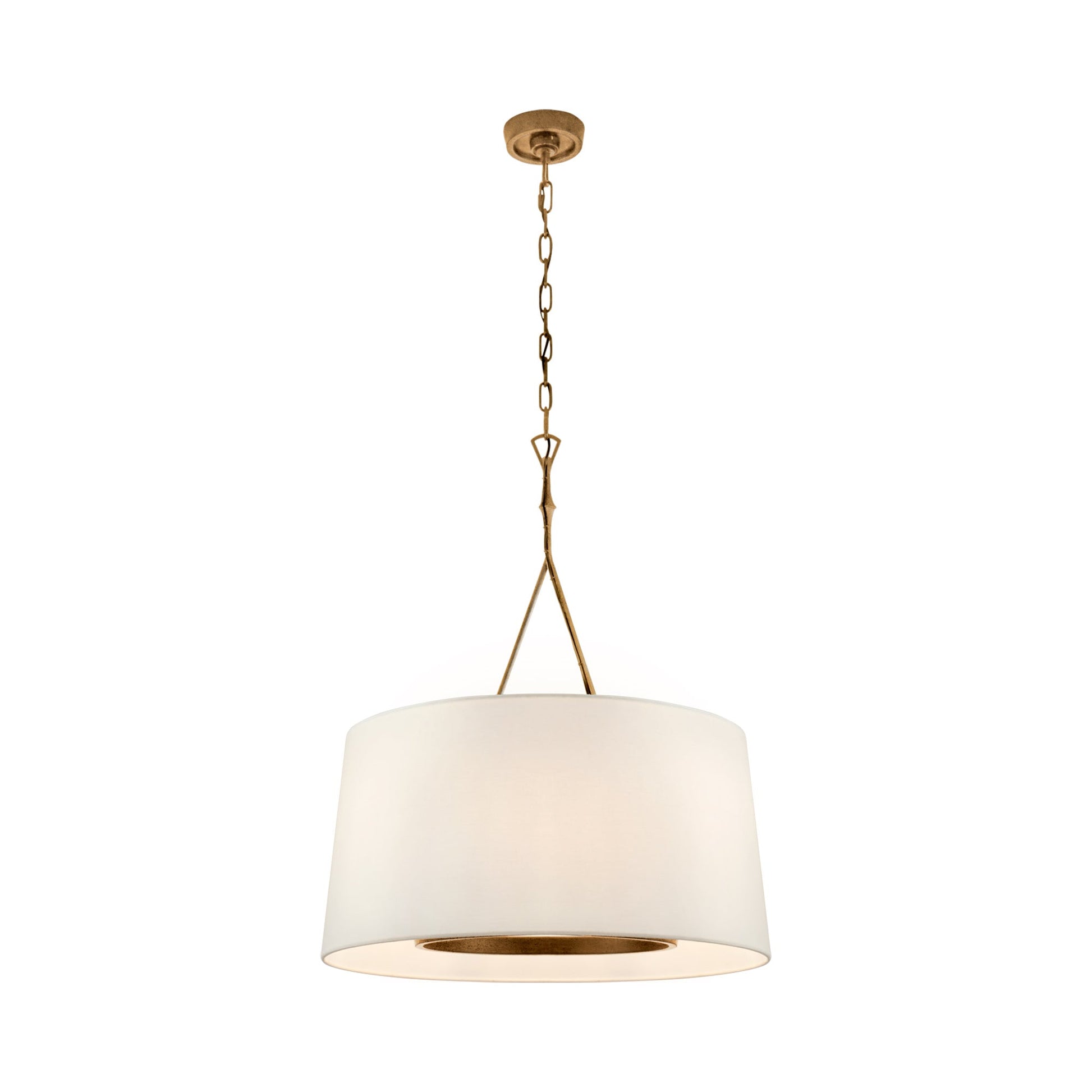 Dauphine Pendant Light in Gilded Iron.