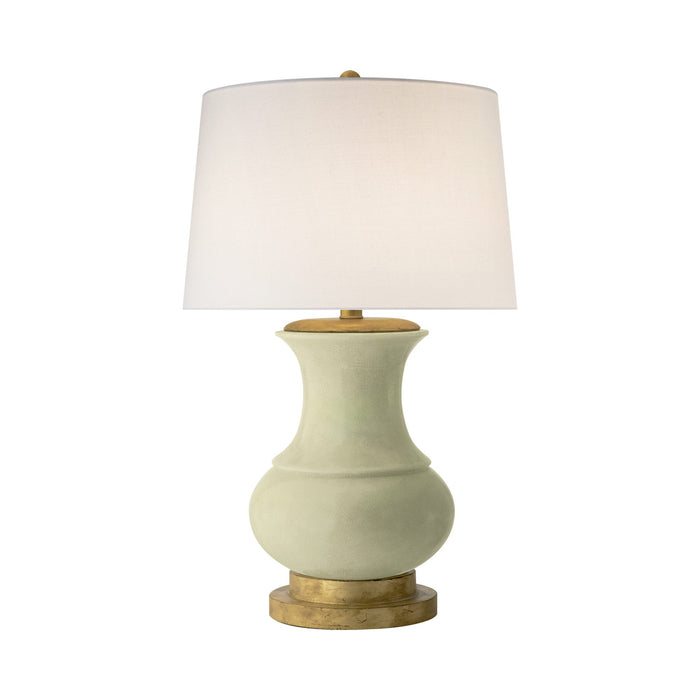 Deauville Table Lamp in Celadon Crackle/Linen.