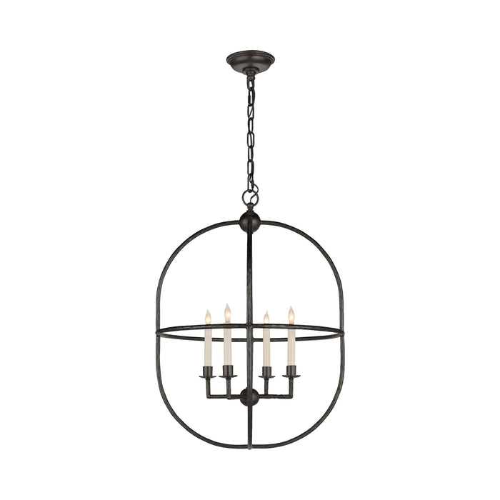 Desmond Oval Pendant Light in Aged Iron (Small).