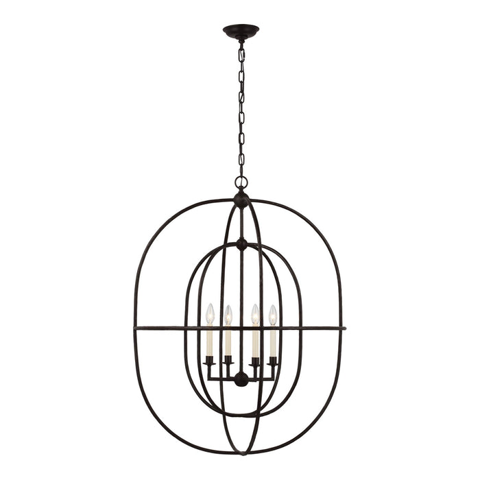 Desmond Oval Pendant Light in Aged Iron (Large).