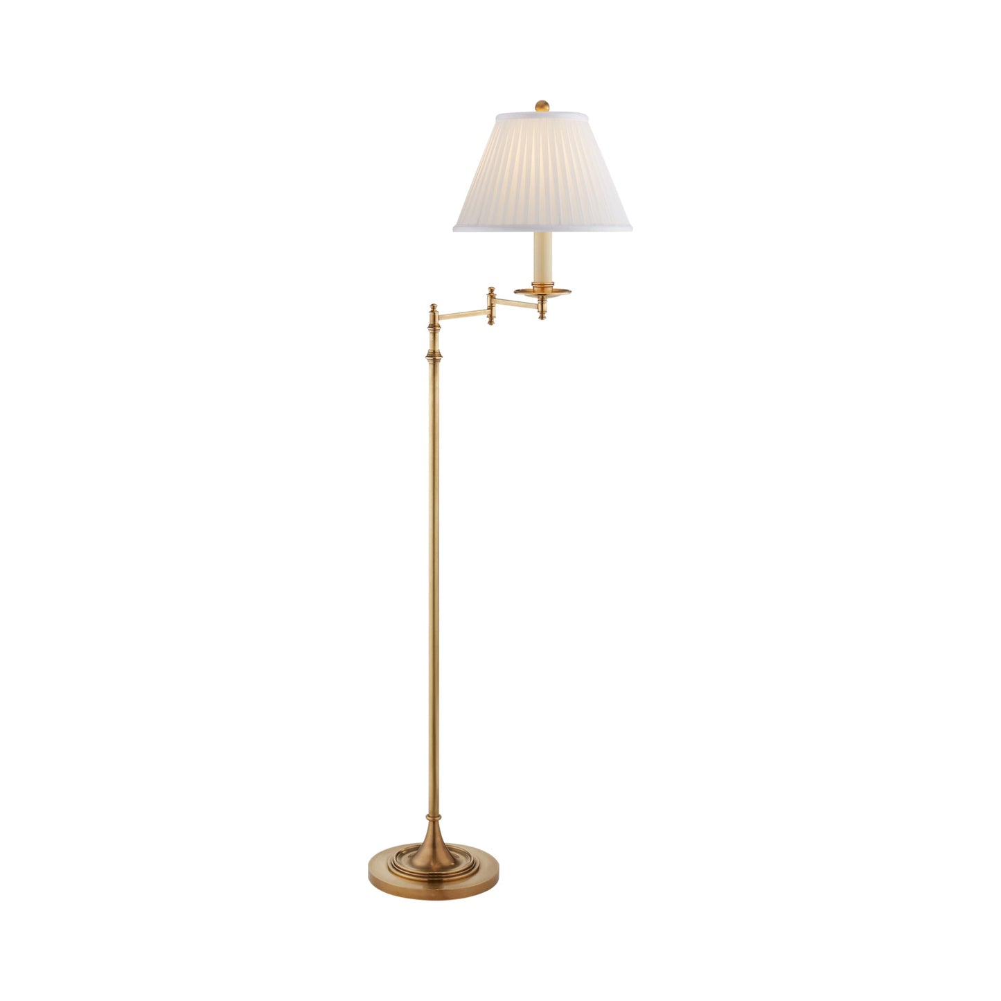 Dorchester Swing Arm Floor Lamp in Silk Shade.