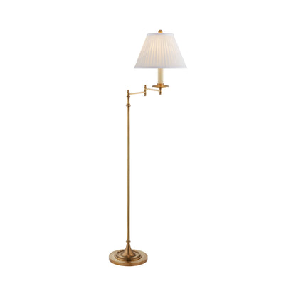 Dorchester Swing Arm Floor Lamp in Silk Shade.