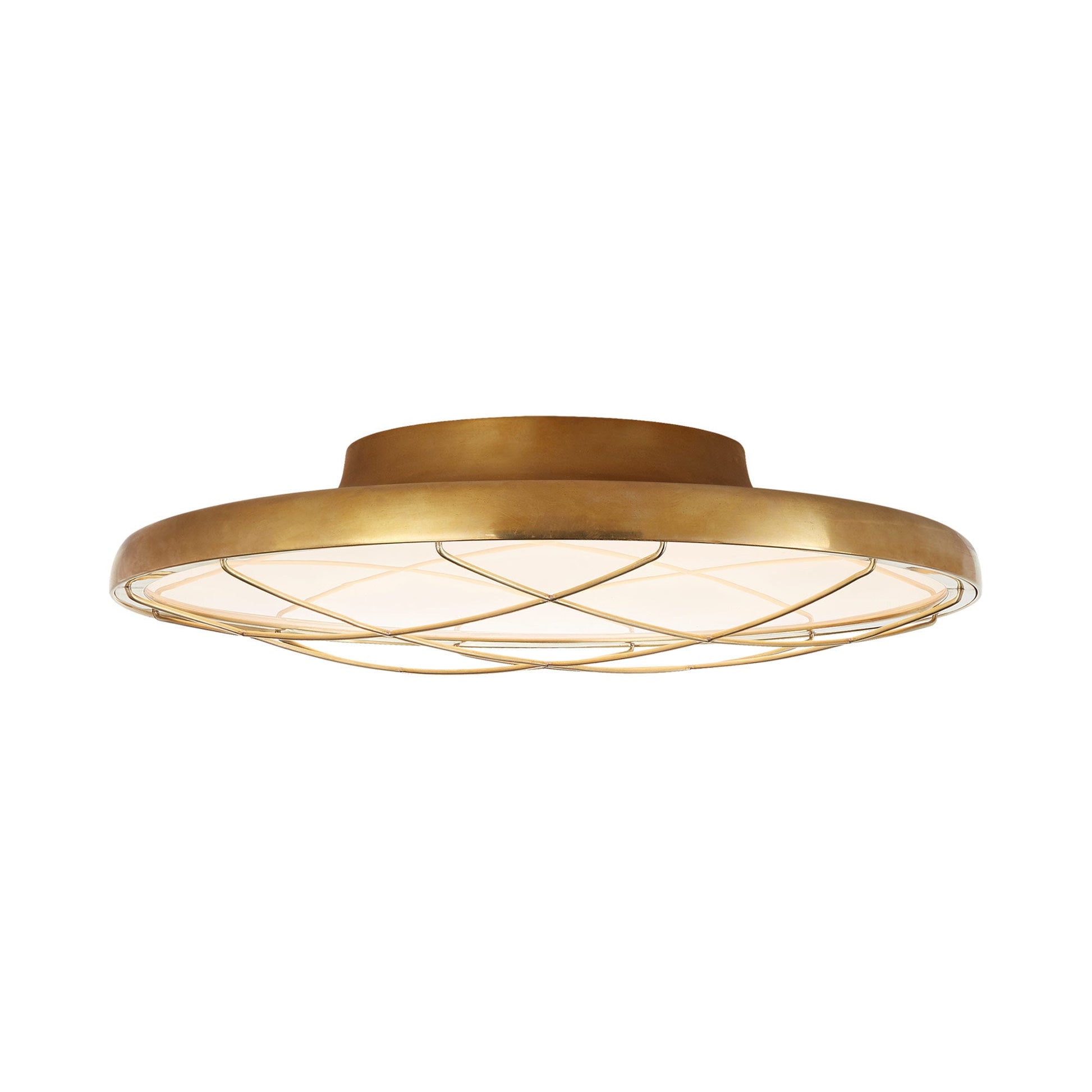 Dot Flush Mount LED Ceiling Light in Natural Brass (Small).