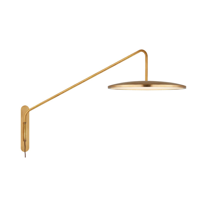 Dot LED Adjustable Wall Light in Natural Brass.