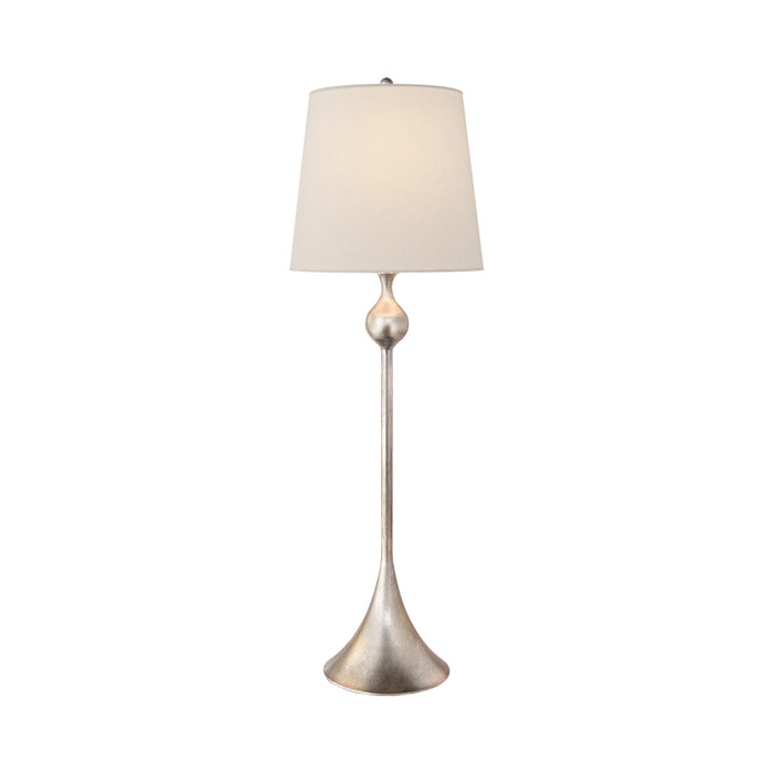 Dover Table Lamp in Burnished Silver Leaf.