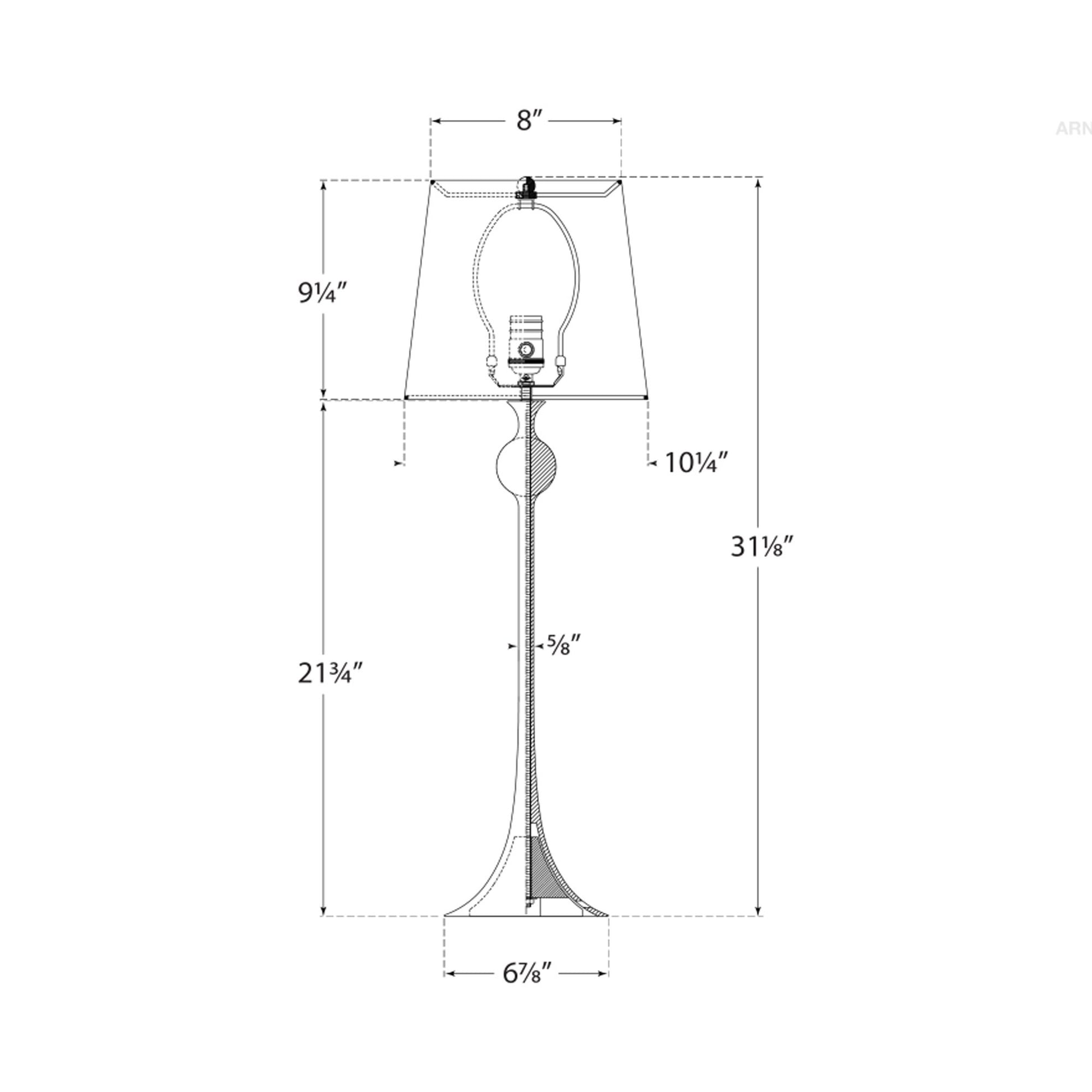 Dover Table Lamp - line drawing.