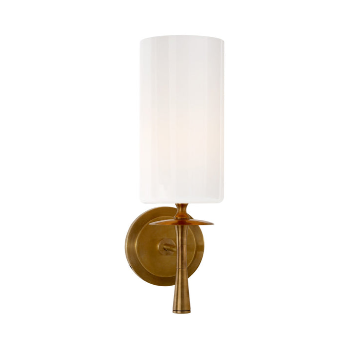 Drunmore Wall Light in Hand-Rubbed Antique Brass/Glass.