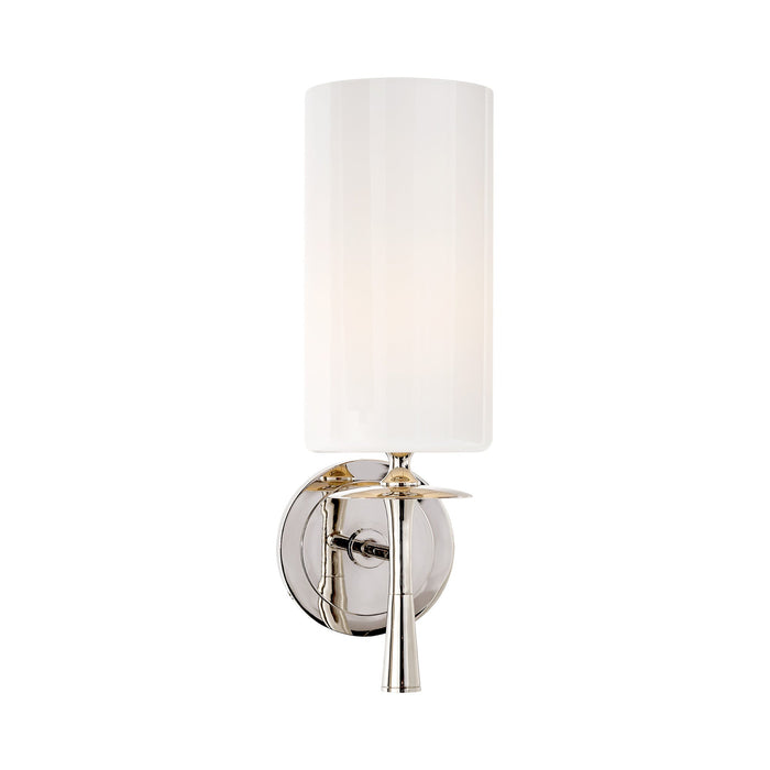 Drunmore Wall Light in Polished Nickel/Glass.