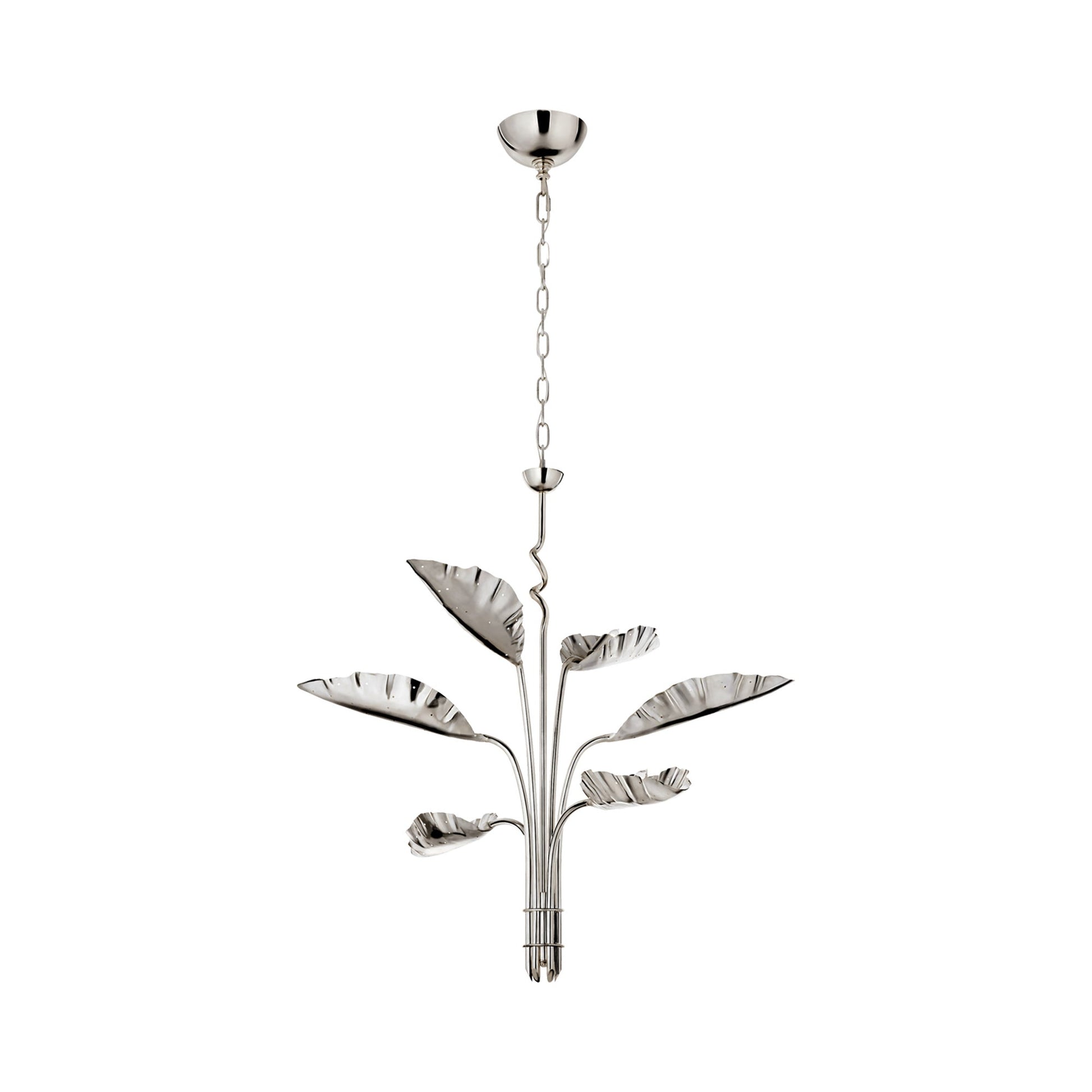Dumaine Chandelier in Polished Nickel.