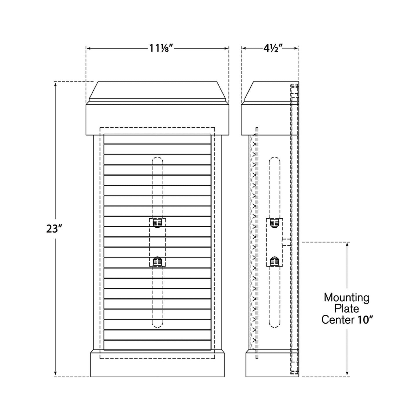 Dunmore Outdoor Wall Light - line drawing.