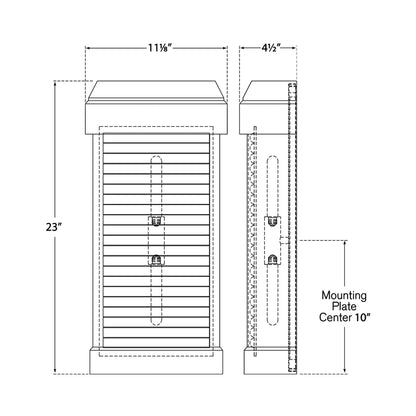 Dunmore Outdoor Wall Light - line drawing.
