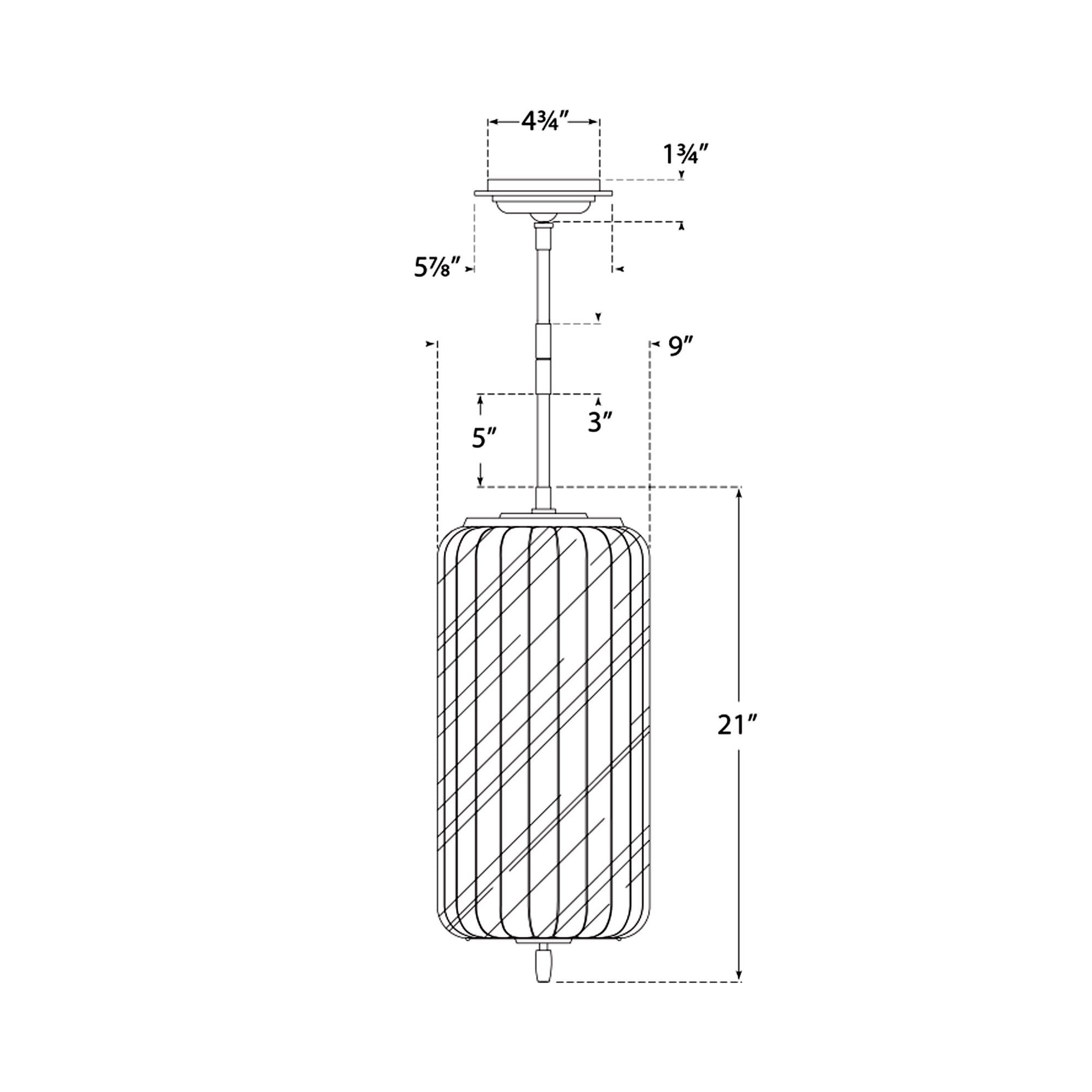 Eden Pendant Light - line drawing.