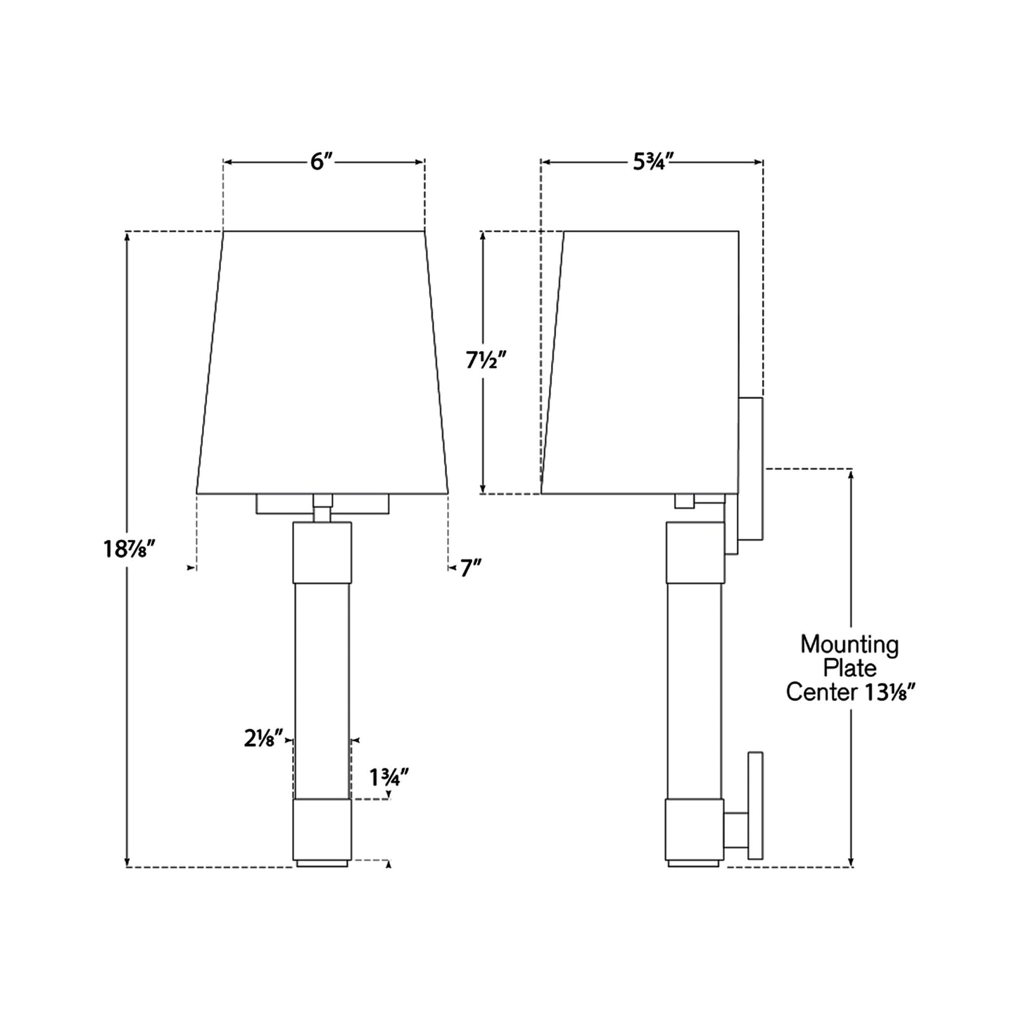 Edgar Wall Light - line drawing.