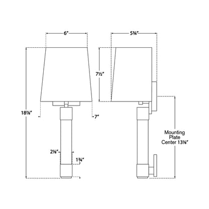 Edgar Wall Light - line drawing.
