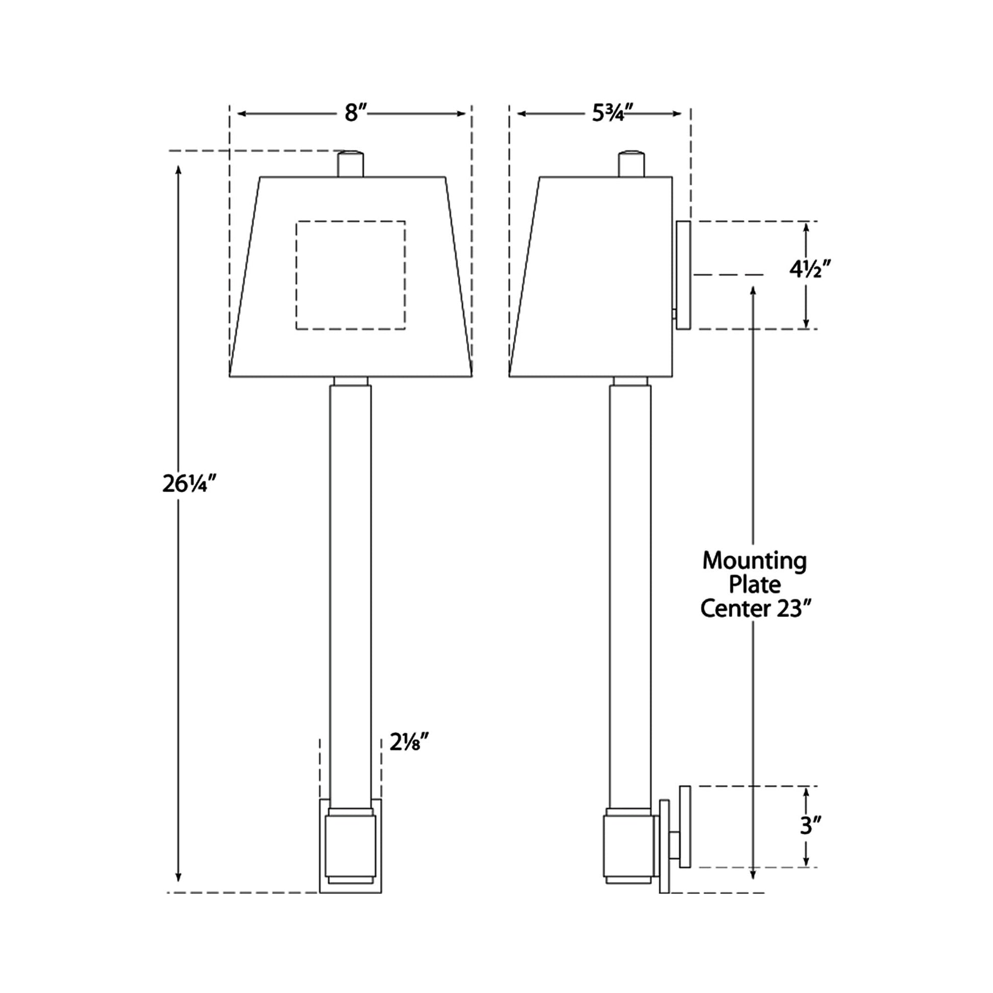 Edgar Wall Light - line drawing.