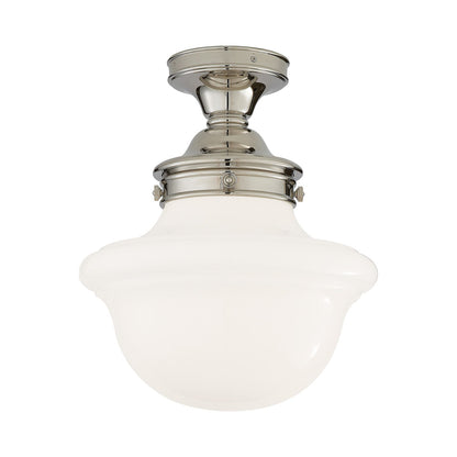 Edmond Flush Mount Ceiling Light in Polished Nickel.