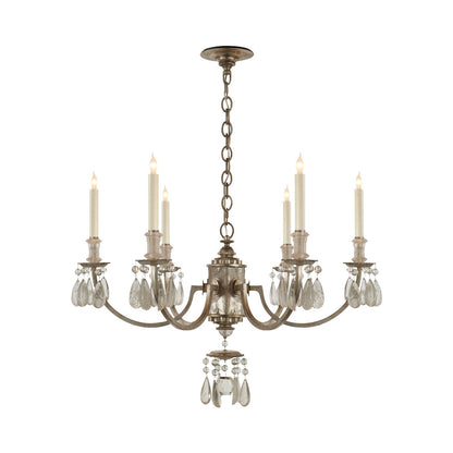 Elizabeth Chandelier in Burnished Silver Leaf.