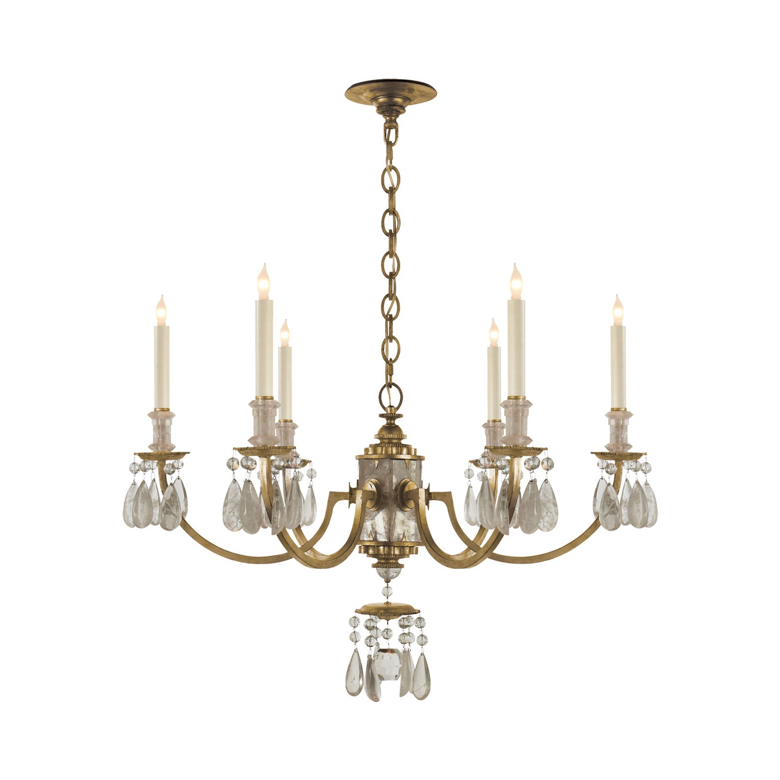 Elizabeth Chandelier in Gilded Iron.