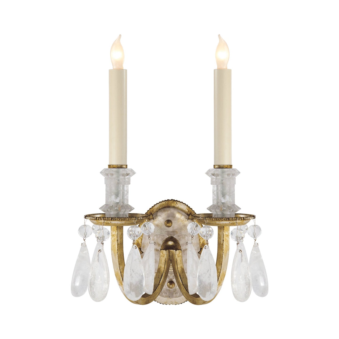 Elizabeth Double Wall Light in Gilded Iron.