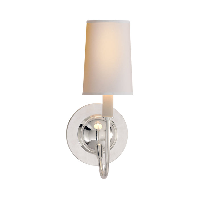 Elkins Wall Light in Polished Silver/Natural Paper.
