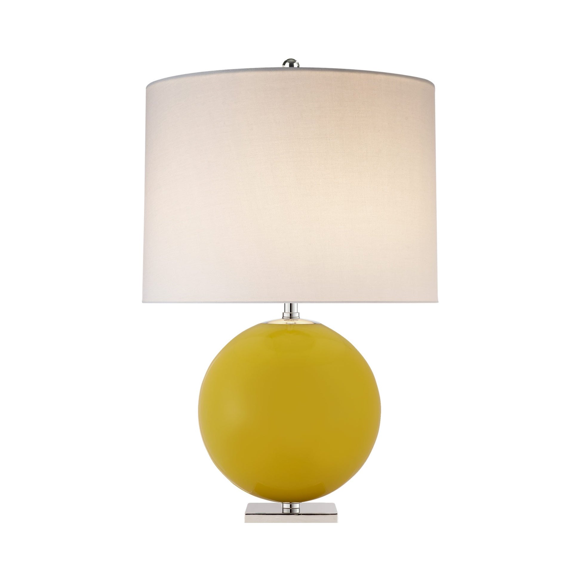 Elsie Table Lamp in Yellow/Cream Linen (Large).